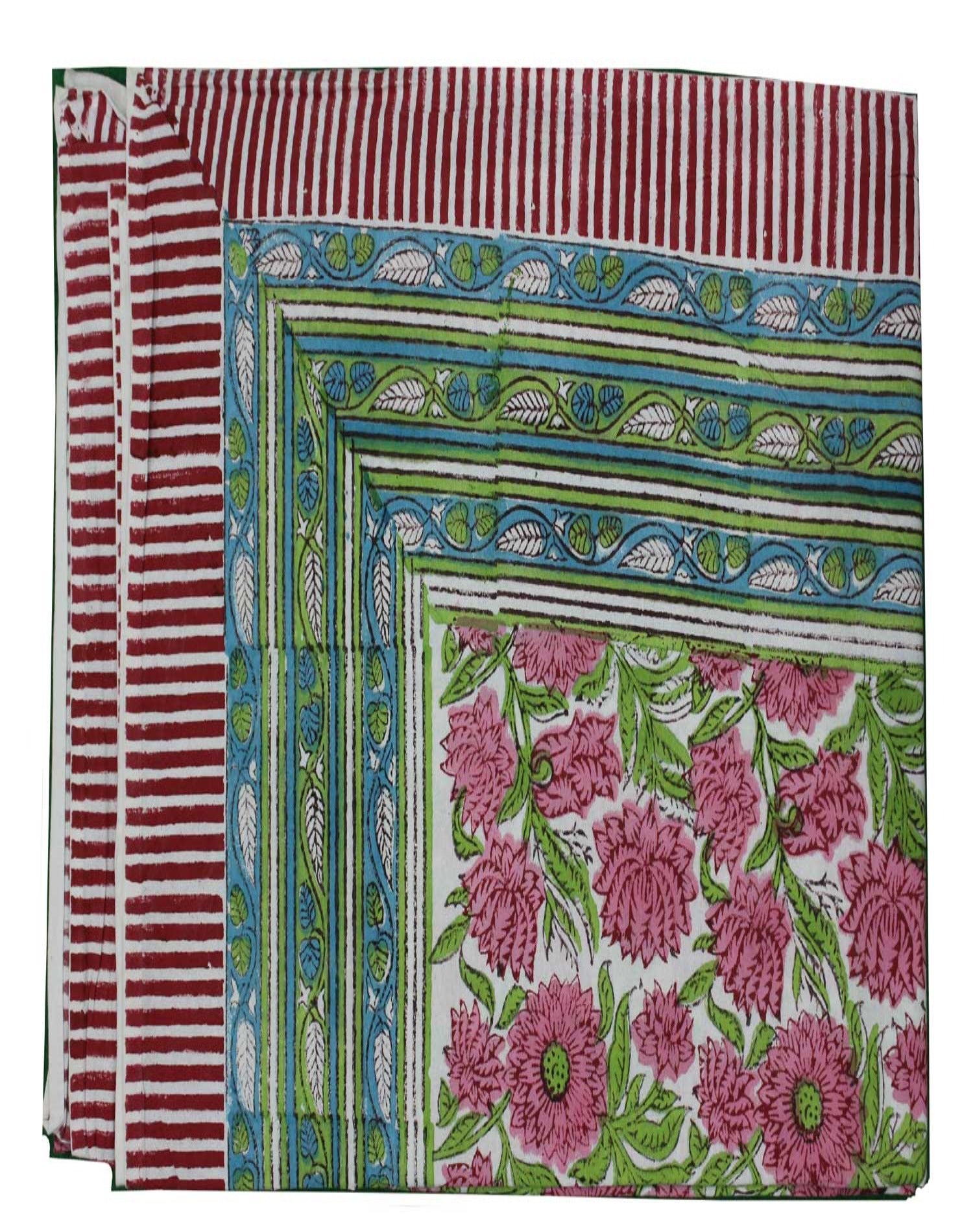 100%cotton,Floral,Handblock Print 100% Cotton,Handmade,Rectangular